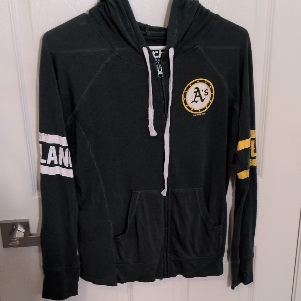 ✅Oakland Athletics Green Zip-Up Hoodie Touch Stadium Alyssa Milano A's